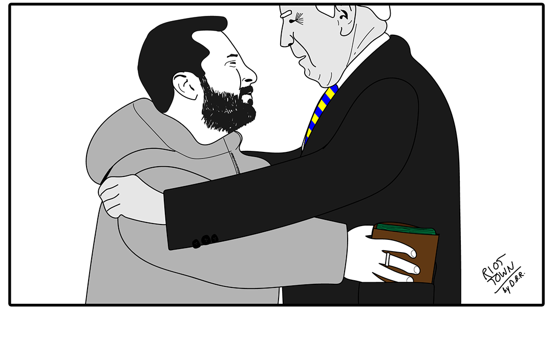 Zelenskyy & Biden, Embracing panel 1